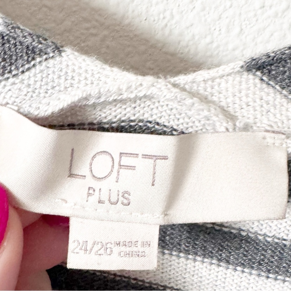 Loft Gray Striped Tunic Sweater - Picture 3 of 5